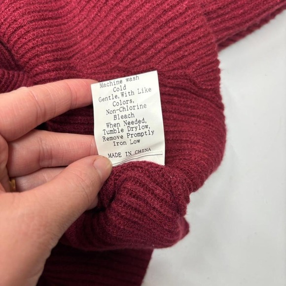 ePretty Chicago Womens XL Burgundy Ribbed Scoop Neck Peplum Pullover Sweater NWT - Picture 5 of 7